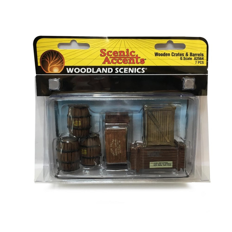 Set de tonneaux et caisses en bois-G 1/22.5-WOODLAND SCENICS A2564