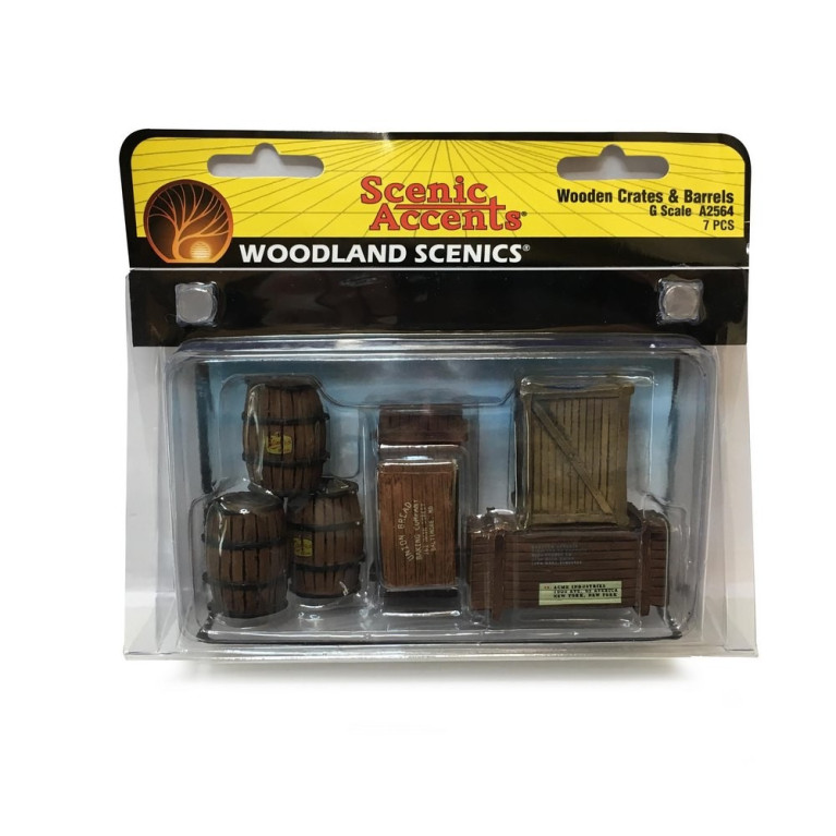 Set de tonneaux et caisses en bois-G 1/22.5-WOODLAND SCENICS A2564