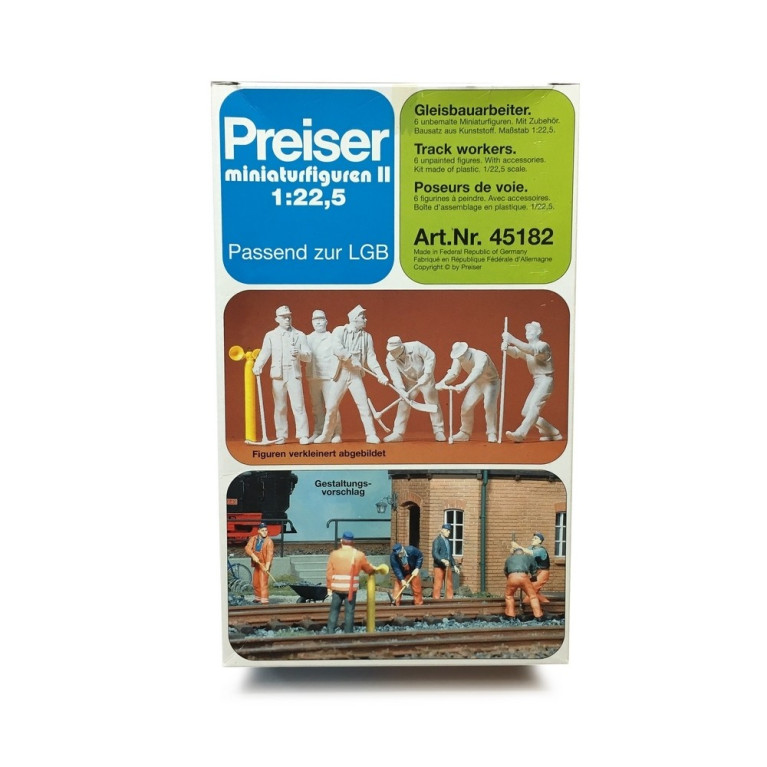 6 poseurs de voie + accessoires-G 1/22.5-PREISER 45182