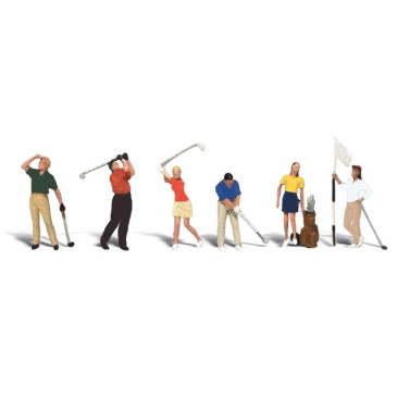 6 golfeurs + accessoires-HO 1/87-WOODLAND SCENICS A1907