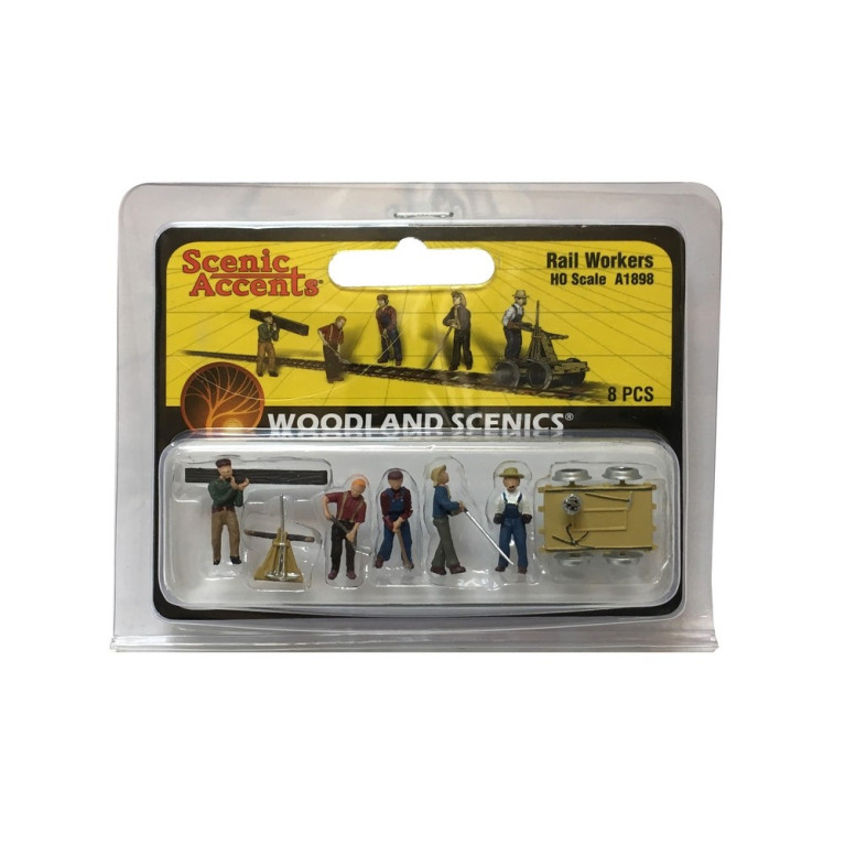 5 ouvriers ferroviaire + accessoires-HO 1/87-WOODLAND SCENICS A1898