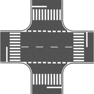 Feuilles pour carrefour gris fonçé souples et autocollantes-HO 1/87-NOCH 60712