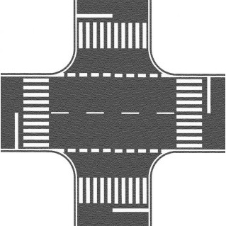 Feuilles pour carrefour gris fonçé souples et autocollantes-HO 1/87-NOCH 60712