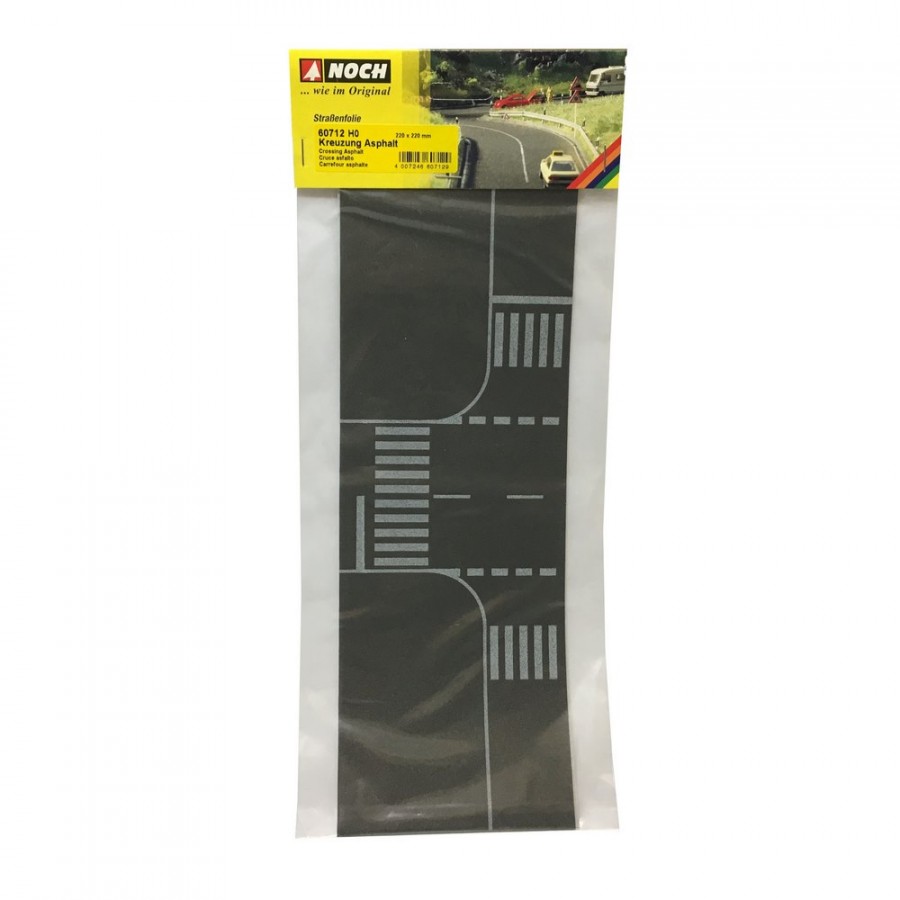 Feuilles pour carrefour gris fonçé souples et autocollantes-HO 1/87-NOCH 60712
