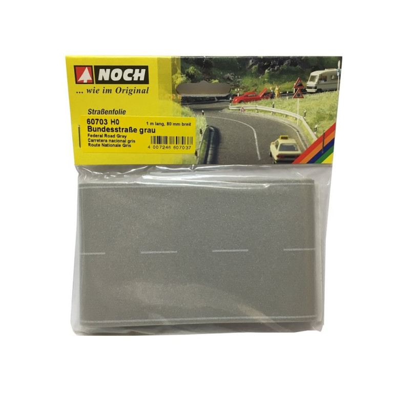 Feuille de route droite 1m / 80mm souple et autocollante-HO 1/87-NOCH 60703