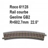 Rail courbe geoline GB2 502.7mm 22.5 degrés-HO-1/87-ROCO 61128