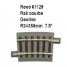Rail courbe geoline R2 358mm 7.5 degrés-HO-1/87-ROCO 61129
