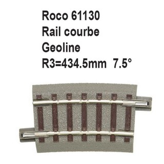 Rail courbe geoline R3 434.5mm 7.5 degrés-HO-1/87-ROCO 61130