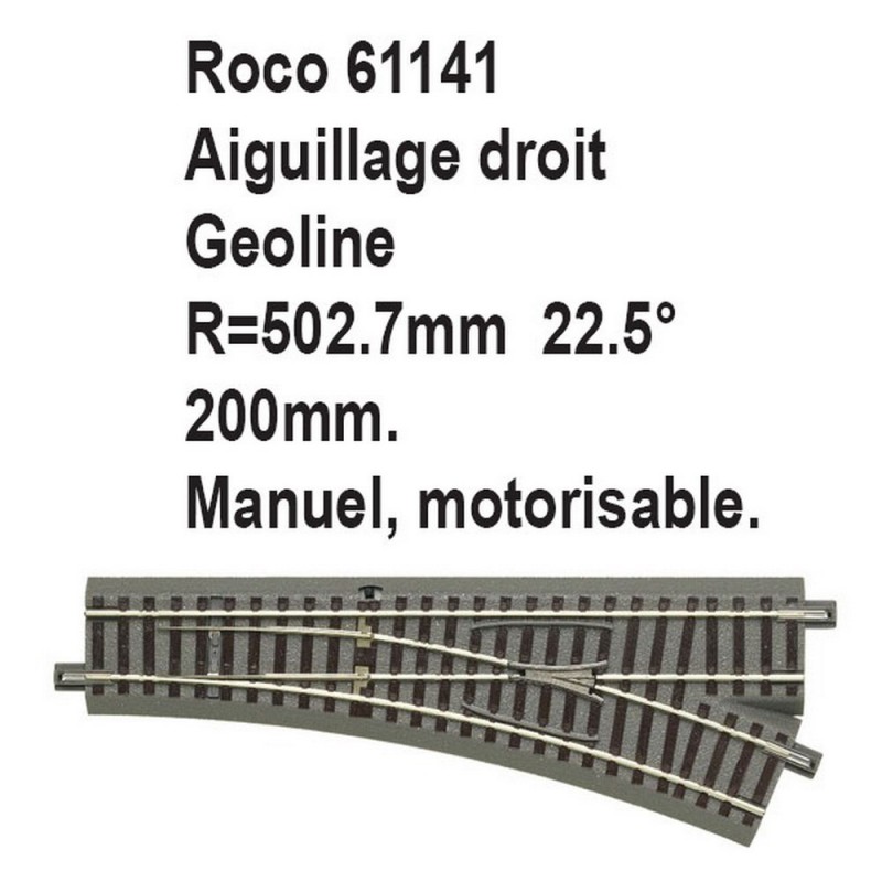 ROCO 61141 Déviation à droite de 22,5 degrés, Modélisme