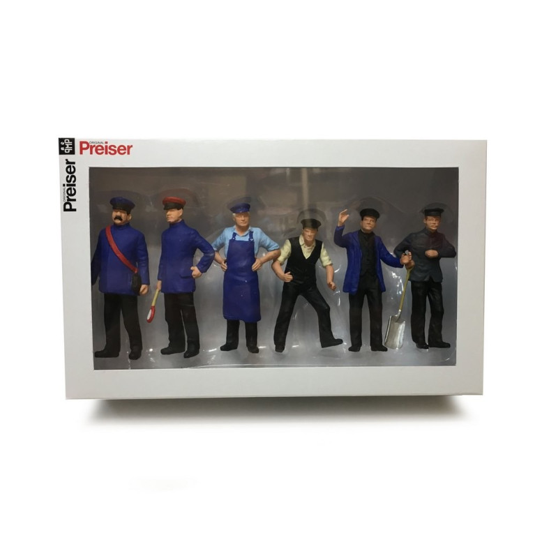 Set de 6 personnages de voie ferrée-G 1/22.5-PREISER 45153