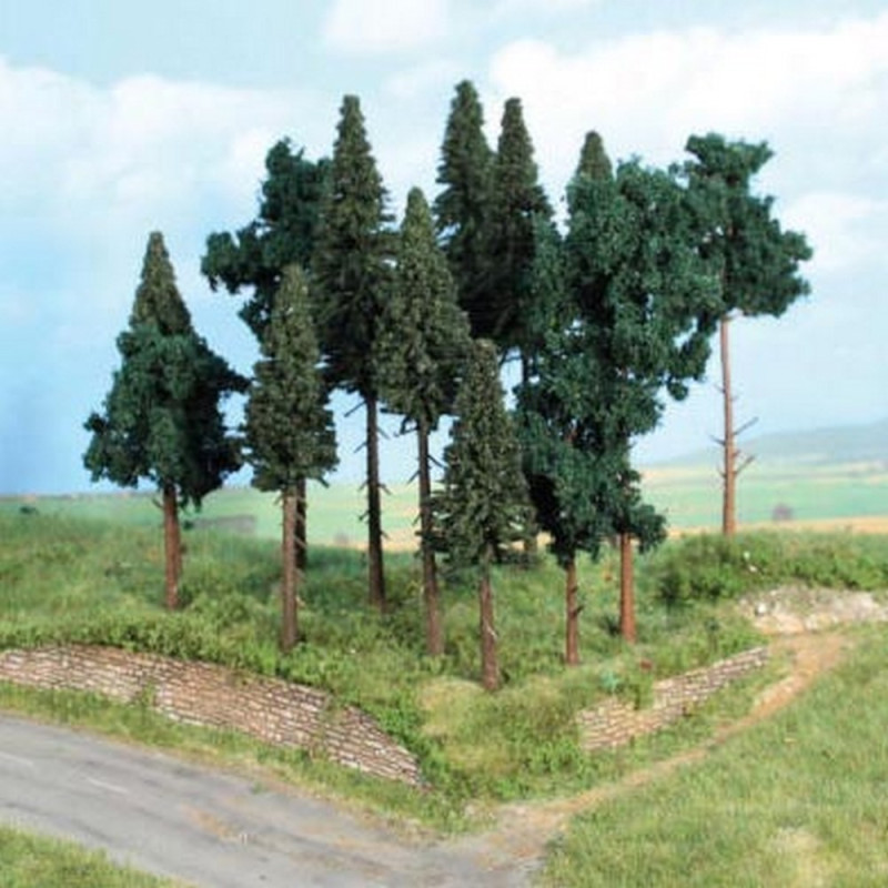 Forêt de 14 sapins 10 à 17 cm- Toutes échelles-HEKI 2264.