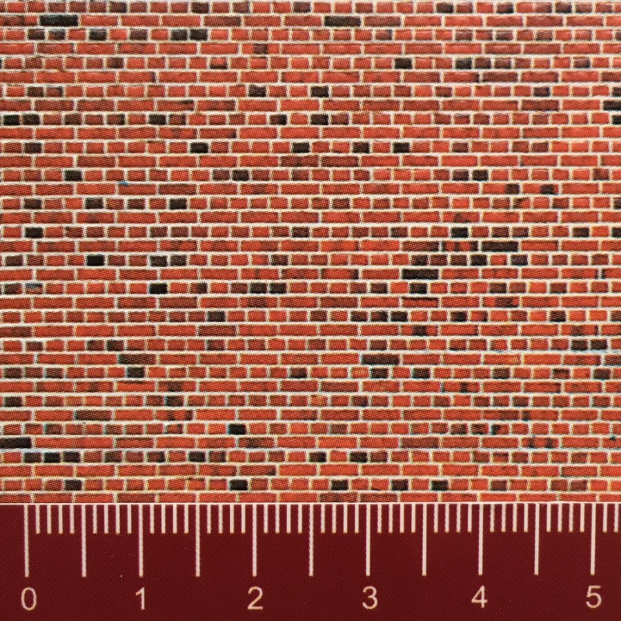 Plaque cartonnée mur de briques rouges-N 1/160-VOLLMER 47361