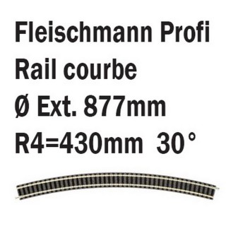 Rail courbe R4 30°-N-1/160-FLEISCHMANN 9135