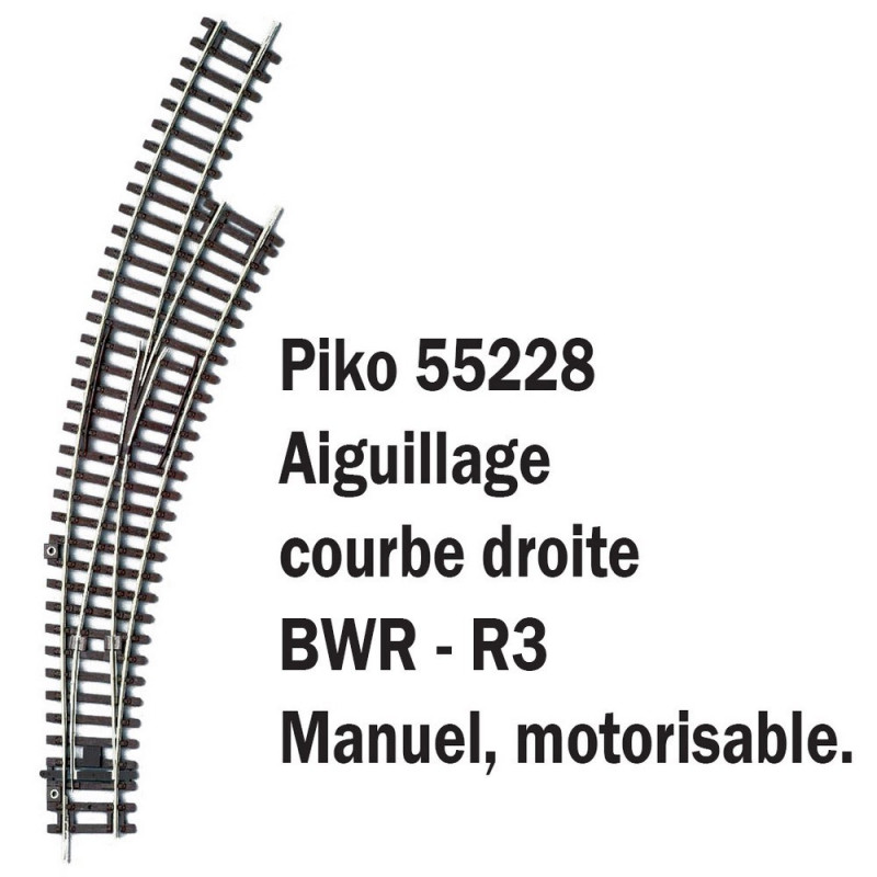 Aiguillage Traversée Jonction Double PIKO HO Code 100, Réf 55224, Voie TJD 229 Mm, Occasion