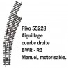 Aiguillage courbe droit BWR-R3-HO-1/87-PIKO 55228