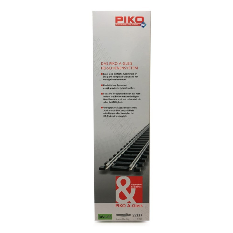 PIKO 55222 - BWL- Rail aiguillage courbe gauche R2 et R3 code 100 -HO-1/87 PIKO 55222 - BWL- Rail aiguillage courbe gauche R2 et R3 code 100 -HO-1/87