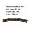 Rail courbe R1 36°-HO-1/87-FLEISCHMANN 6120