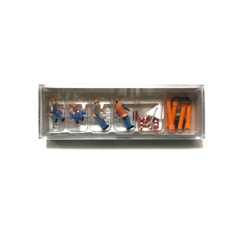 4 égoutiers + accessoires-HO-1/87-PREISER 10445