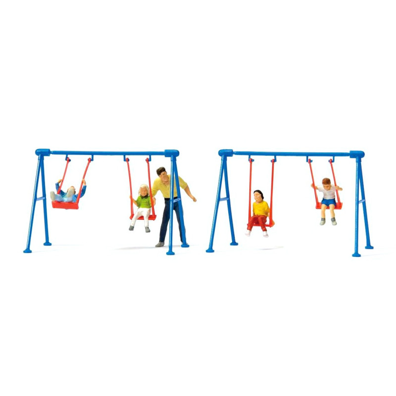 Balançoires et enfants-HO-1/87-PREISER 10630
