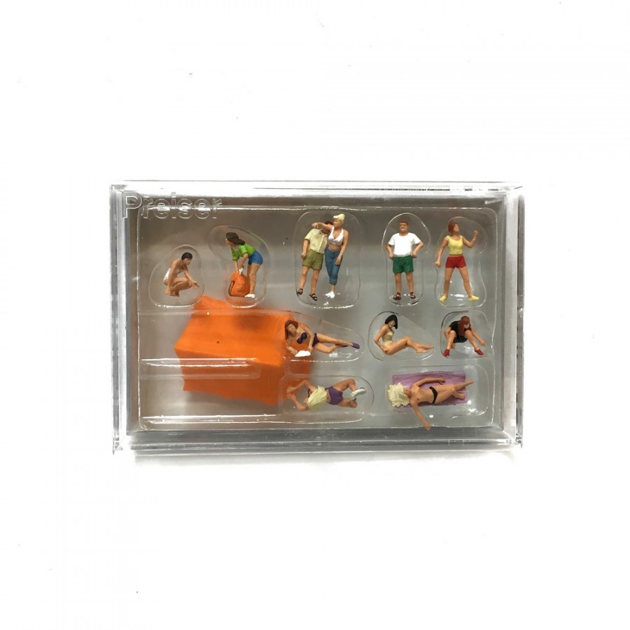 Campeurs, vacanciers et toile de tente-HO-1/87-PREISER 10538