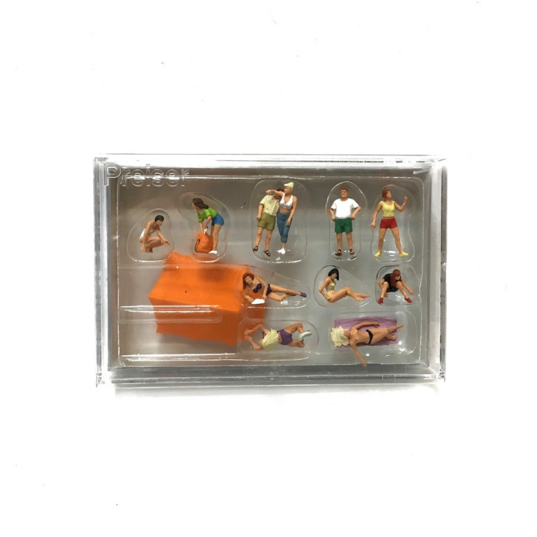 Campeurs, vacanciers et toile de tente-HO-1/87-PREISER 10538
