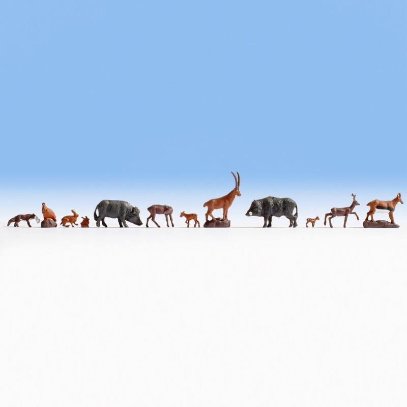Noch 36745 – Animaux Des Bois Échelle N (1:160) – Figurines Pour Diorama Animaux Miniature Allemagne