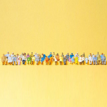 48 personnages assis-HO-1/87-PREISER 14416