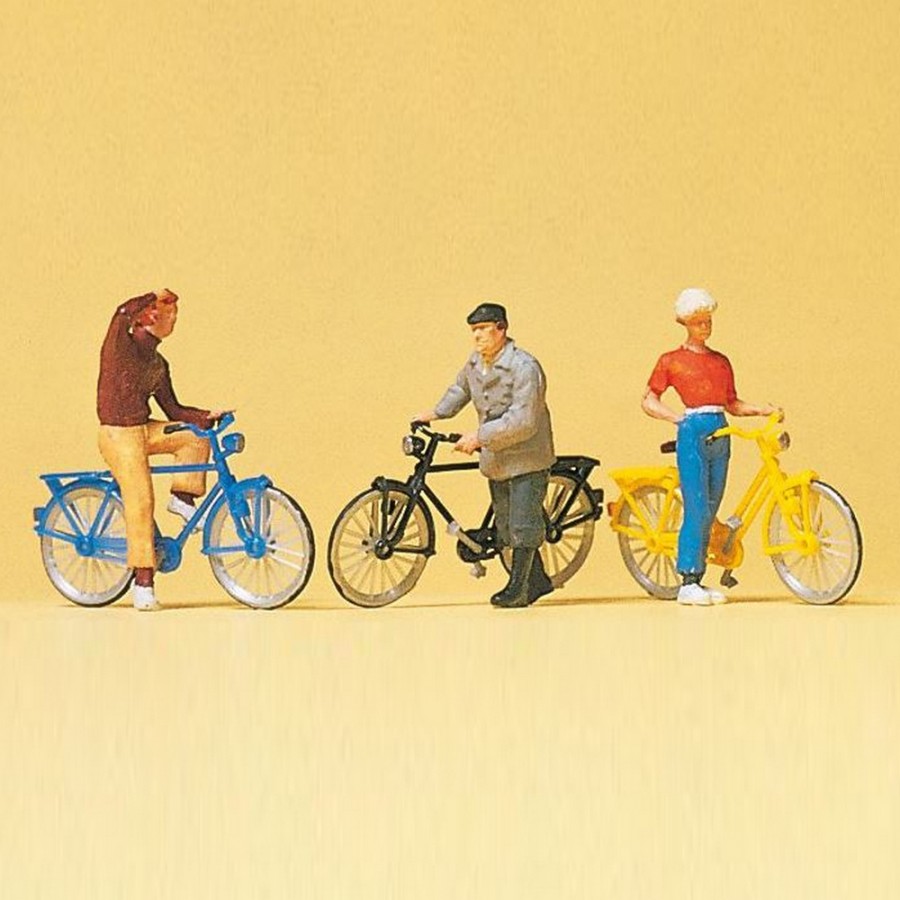 3 cyclistes + velos-HO-1/87-PREISER 10515