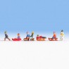 6 enfants jouant dans la neige + bonhomme-HO-1/87-NOCH 15819