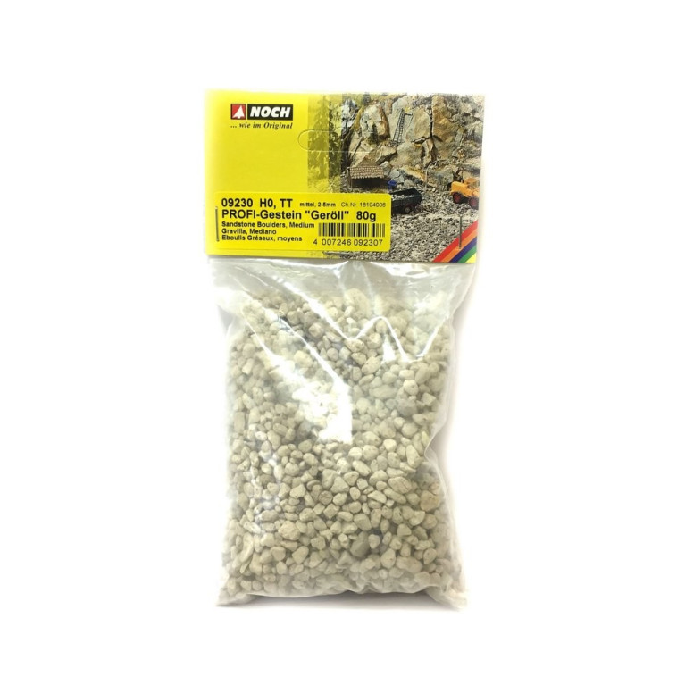 Pierres d'éboulement médium 80g 2-5mm-HO 1/87-NOCH 09230