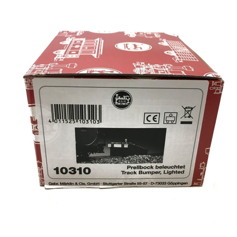 Butoir éclairé LGB 10310 - G : 1/22.5 - Fixé sur des éléments de voie droits Butoir éclairé LGB 10310 - G : 1/22.5 - Fixé sur des éléments de voie droits
