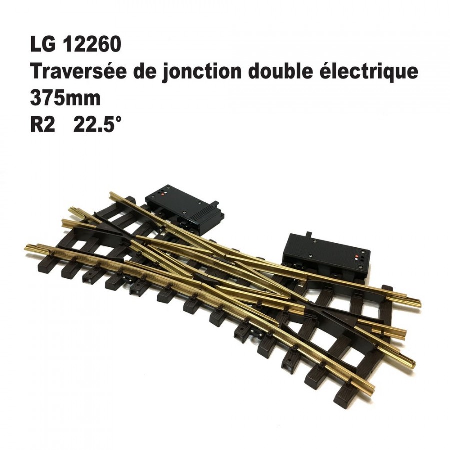 Traversée de jonction double électrique 375mm R2 22.5 degrés-G-1/22.5-LGB 12260