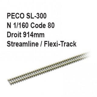 Rail Streamline Flexi-Track droite 914mm code 80-N-1/160-PECO SL-300