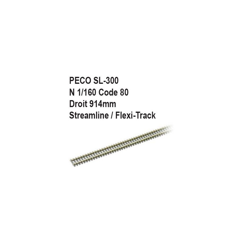 Rail Streamline Flexi-Track droite 914mm code 80-N-1/160-PECO SL-300