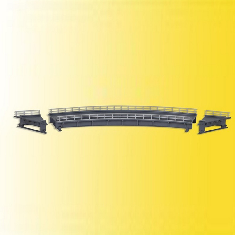 Pont courbe acier 1 voie-HO-1/87-KIBRI 39706