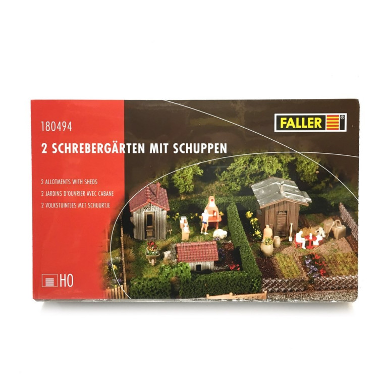 2 Jardins potager avec cabanes-HO 1/87-FALLER 180494