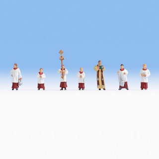 7 prêtres et servants de messe-HO-1/87-NOCH 15410