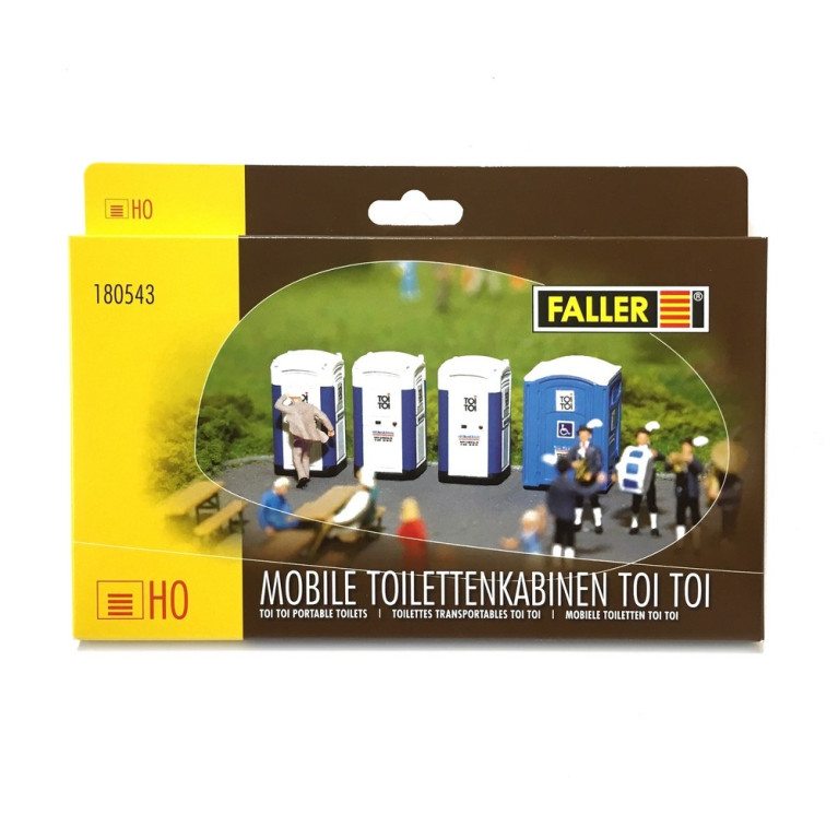 4 Toilettes mobiles "Toi Toi"-HO 1/87-FALLER 180543