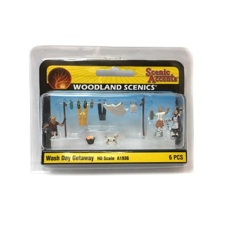 Scène du linge à étendre-HO 1/87-WOODLAND SCENICS A1936