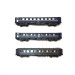 Set de 3 voitures CIWL UIC-TEN ép IV SNCF-HO-1/87-LSMODELS 49124