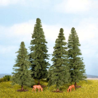 4 sapins 8 à 12 cm de haut-HO TT-NOCH 25232