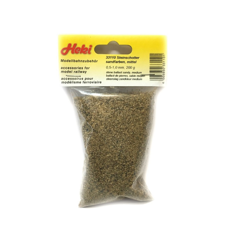 Ballast sable en pierres (moyen) 200g-Toutes échelles-HEKI 33110