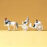 Charette de mariage avec chevaux et personnages-N-1/160-PREISER 79479