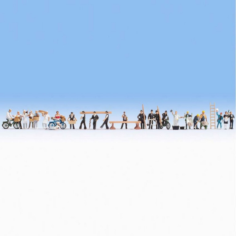 Set de 24 personnages au travail-HO 1/87-NOCH 16047