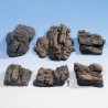 6 rochers en mousse rigide-HO 1/87-NOCH 58452