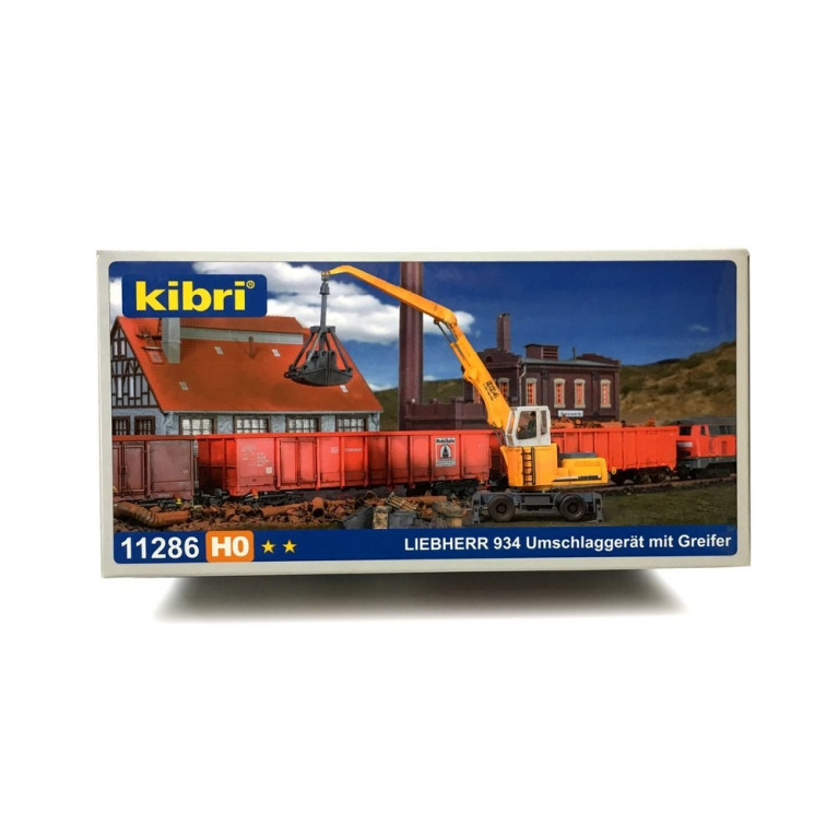Pelle à pneu Liebherr 934 avec pince-HO-1/87-KIBRI 11286