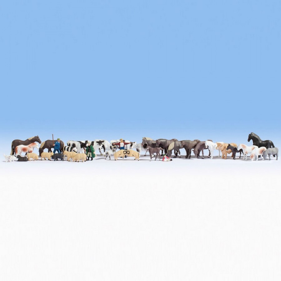 Set de 35 animaux de campagne-HO-NOCH 16049