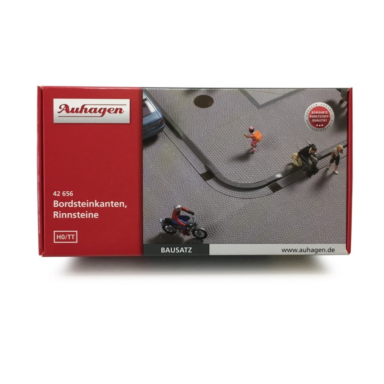 Set de bordures de trottoirs avec caniveaux-HO 1/87-AUHAGEN 42656