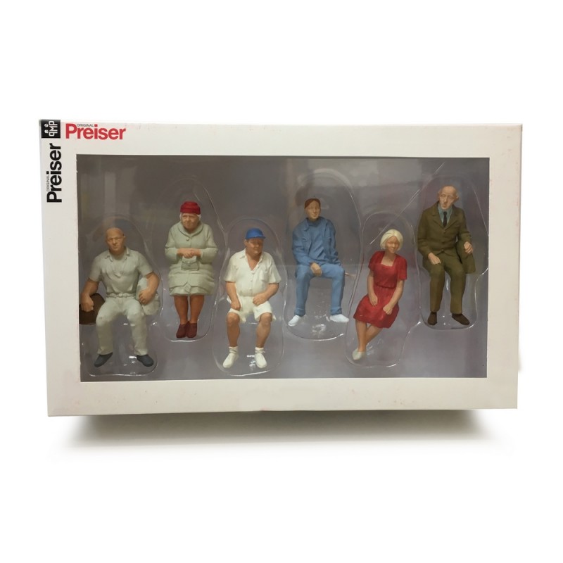 Figurines 6 Passagers Assis Preiser - Échelle 1/220 - Pour Modélisme Ferroviaire Z - Occasion