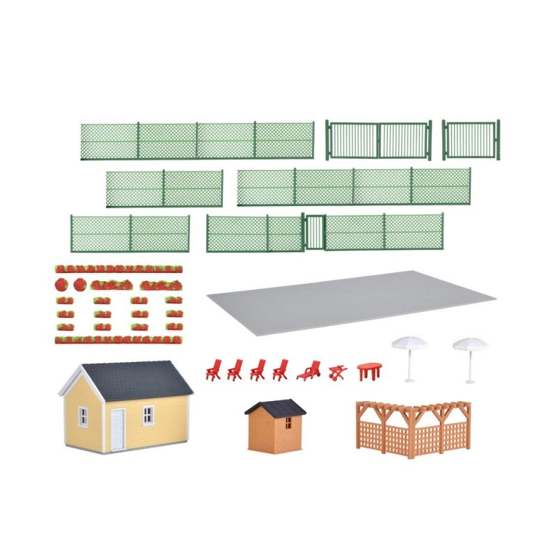 Petite maison de jardin avec accessoires-HO-1/87-KIBRI 38659